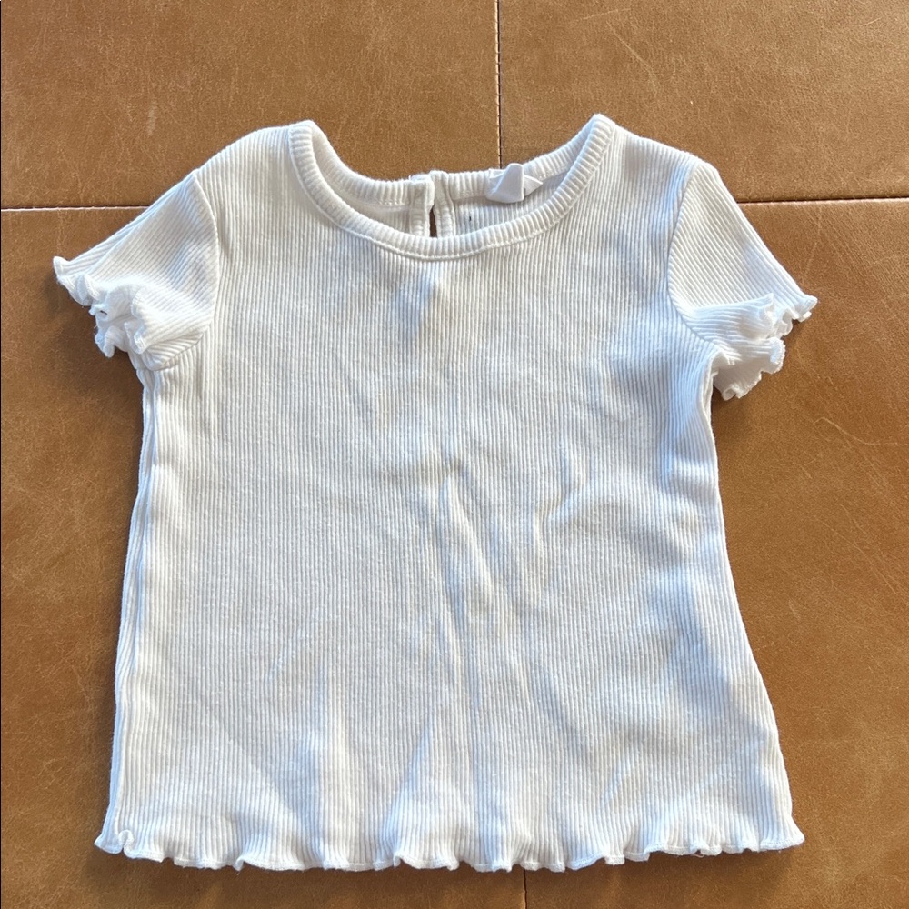 GAP White Ribbed Kids Tee